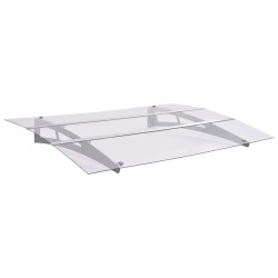 Toldo para porta 150x90 cm PET prateado e transparente