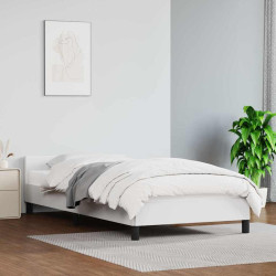 Estrutura de cama c/ cabeceira sem colchão 80x200 cm branco