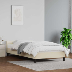 Estrutura cama c/ cabeceira sem colchão 90x200 cm creme