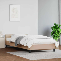 Estrutura cama c/ cabeceira sem colchão 80x200 cm cappuccino