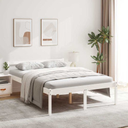 Cama para idosos 140x190 cm pinho maciço branco