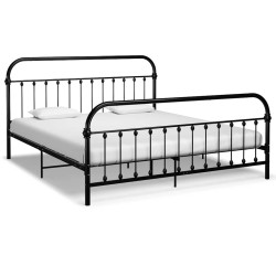 Estrutura de cama em metal 180x200 cm preto