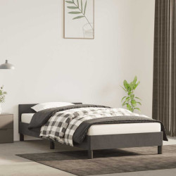 Estrutura de cama sem colchão 100x200 cm veludo cinzento-escuro