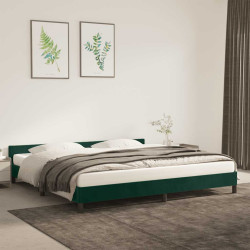 Estrutura de cama sem colchão 200x200 cm veludo verde-escuro