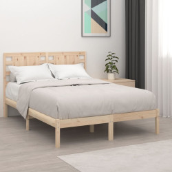 Estrutura de cama casal 135x190 cm madeira maciça
