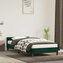 Estrutura de cama sem colchão 80x200 cm veludo verde-escuro