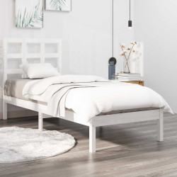Estrutura cama pequena solteiro 75x190 cm madeira maciça branco