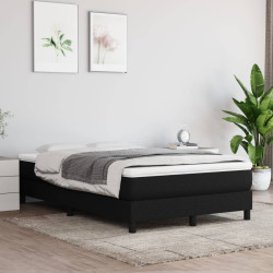 Estrutura de cama com molas 120x200 cm tecido preto