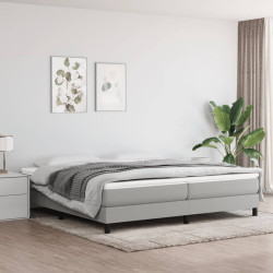 Estrutura de cama com molas 200x200 cm tecido cinzento-claro