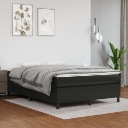 Estrutura de cama com molas 140x190 cm couro artificial preto