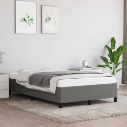 Estrutura de cama sem colchão 120x200 cm tecido cinzento-escuro