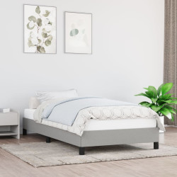 Estrutura de cama sem colchão 90x190 cm tecido cinzento-claro