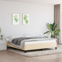 Estrutura de cama sem colchão 180x200 cm tecido cor creme