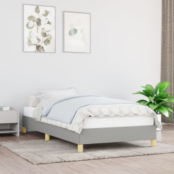 Estrutura de cama sem colchão 80x200 cm tecido cinzento-claro