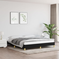 Estrutura de cama sem colchão 180x200 cm tecido preto