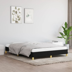 Estrutura de cama sem colchão 140x200 cm tecido preto