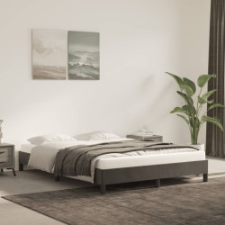 Estrutura de cama sem colchão 140x190 cm veludo cinzento-escuro