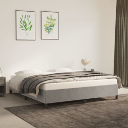Estrutura de cama sem colchão 180x200 cm veludo cinzento-claro