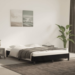 Estrutura de cama sem colchão 140x200 cm veludo preto