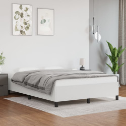 Estrutura de cama 140x200 cm couro artificial branco