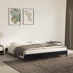 Estrutura de cama sem colchão 160x200 cm veludo preto