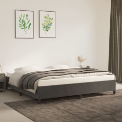 Estrutura de cama sem colchão 200x200 cm veludo cinzento-escuro