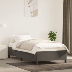 Estrutura de cama sem colchão 90x200 cm veludo cinzento-escuro