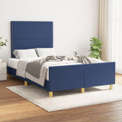 Estrutura de cama sem colchão 120x200 cm tecido azul