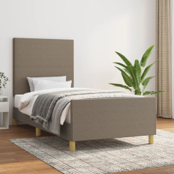 Estrutura cama sem colchão 100x200 cm tecido cinza-acastanhado