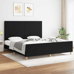 Estrutura de cama sem colchão 180x200 cm tecido preto