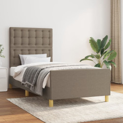 Estrutura cama sem colchão 100x200 cm tecido cinza-acastanhado