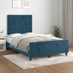 Estrutura de cama sem colchão 120x200 cm veludo azul