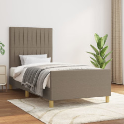 Estrutura de cama sem colchão 90x190 cm tecido cinzento