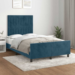 Estrutura de cama sem colchão 120x200 cm veludo azul