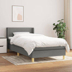 Cama com molas/colchão 80x200 cm tecido cinzento-escuro