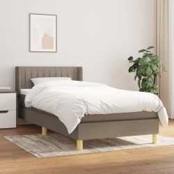 Cama com molas/colchão 90x190 cm tecido castanho-acinzentado