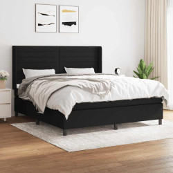 Cama com molas/colchão 180x200 cm tecido preto