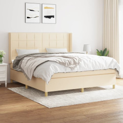 Cama com molas/colchão 180x200 cm tecido cor creme