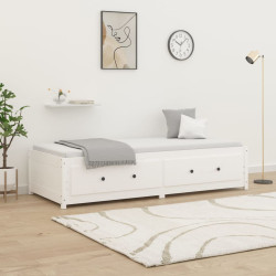 Sofá-cama sem colchão 80x200 cm madeira de pinho maciça branco