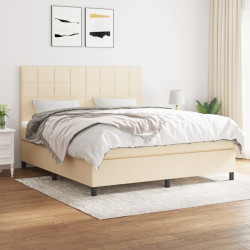 Cama com molas/colchão 180x200 cm tecido cor creme