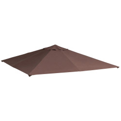 Toldo de substituição de 3 x 3 m para barraca de jardim gazebo ao ar livre com 8 orifícios de drenagem e ventilação marrom