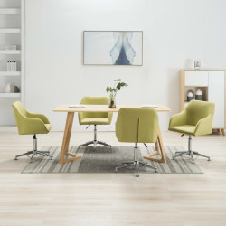 Cadeiras de jantar giratórias 4 pcs tecido verde