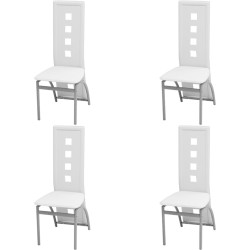 Cadeiras de jantar 4 pcs couro artificial branco