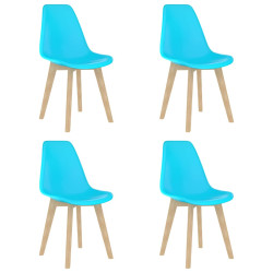 Cadeiras de jantar 4 pcs plástico azul