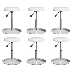 Cadeiras de jantar 6 pcs couro artificial branco