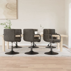 Cadeiras de jantar giratórias 6 pcs veludo cinzento-escuro
