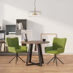 Cadeiras de jantar giratórias 2 pcs veludo verde-claro