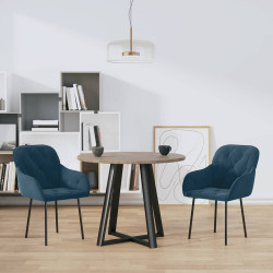 Cadeiras de jantar 2 pcs veludo azul