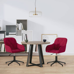 Cadeiras de jantar giratórias 2 pcs veludo vermelho tinto