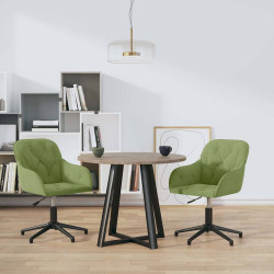 Cadeiras de jantar giratórias 2 pcs veludo verde-claro